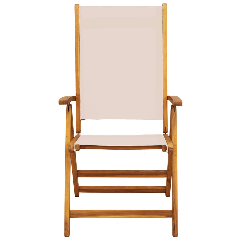 Folding garden chairs, 8 pcs, solid acacia wood and textilene