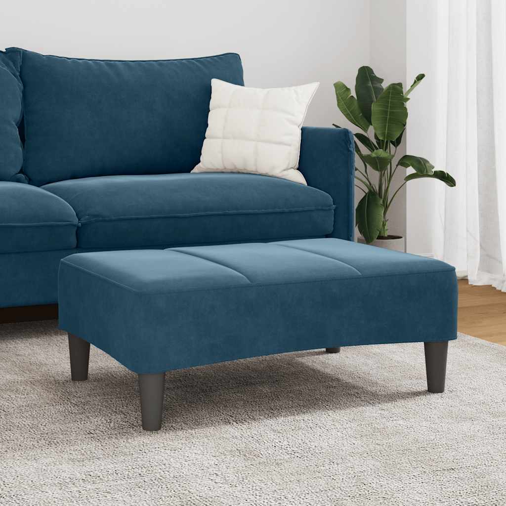 Ottoman, blue, 77x55x31cm, velvet