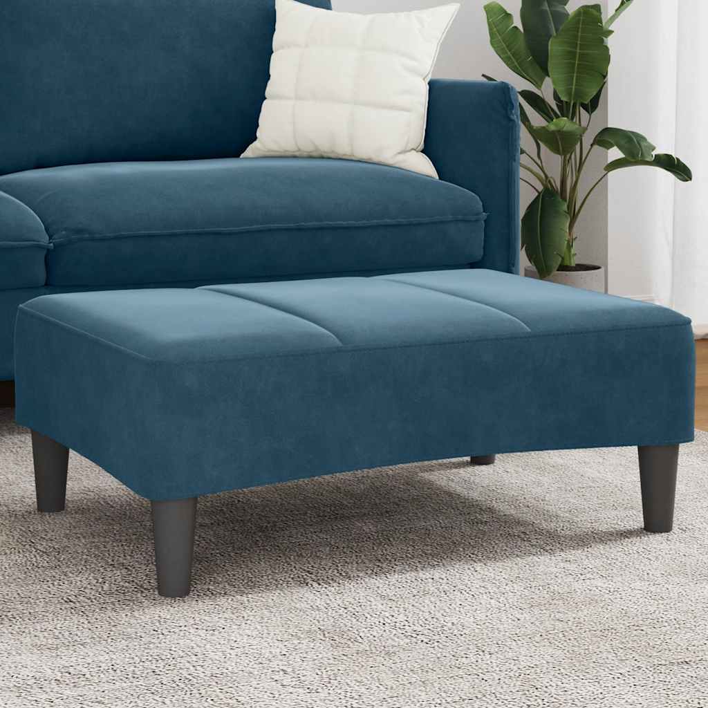 Ottoman, blue, 77x55x31cm, velvet
