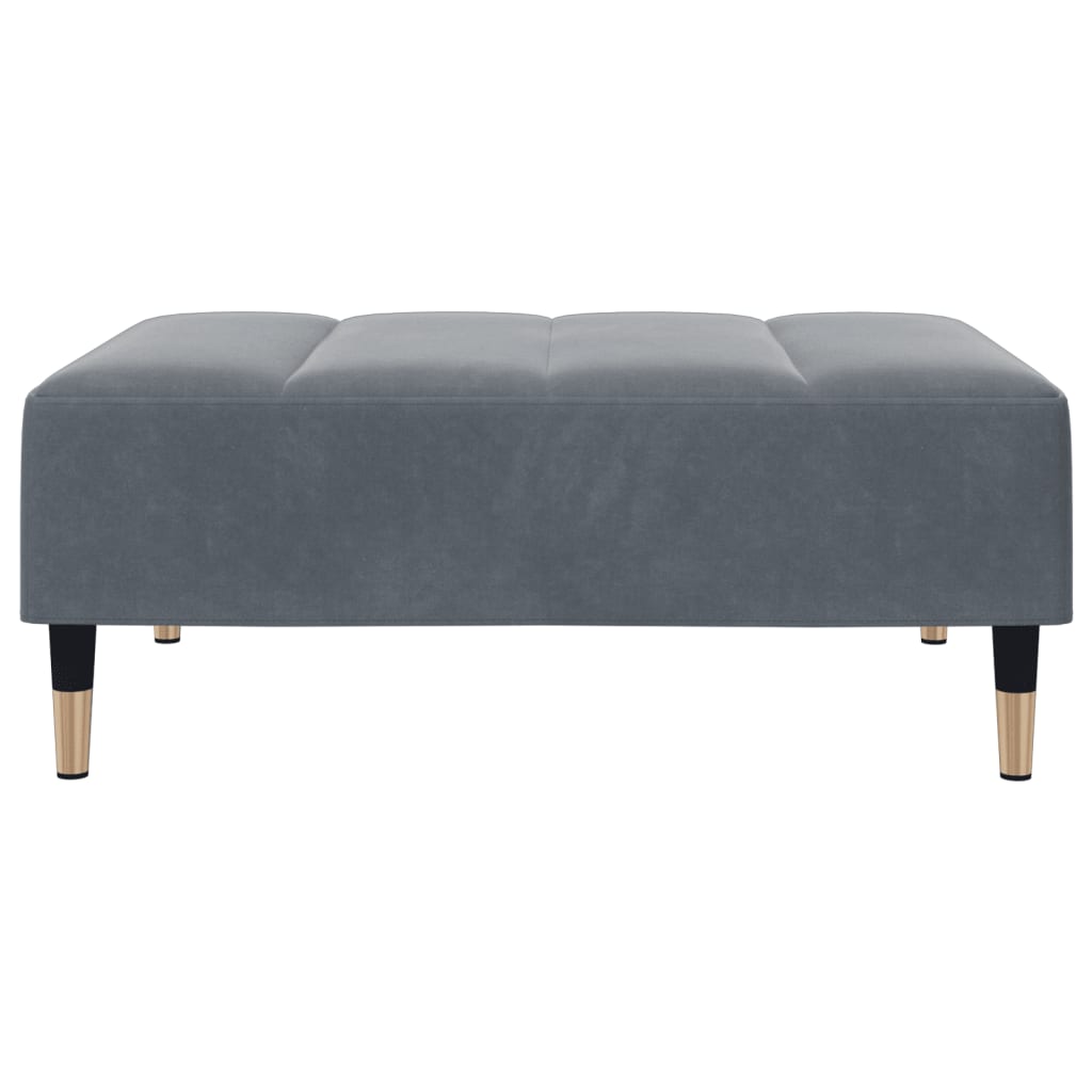 Footstool, dark gray, 77x55x31cm, velvet