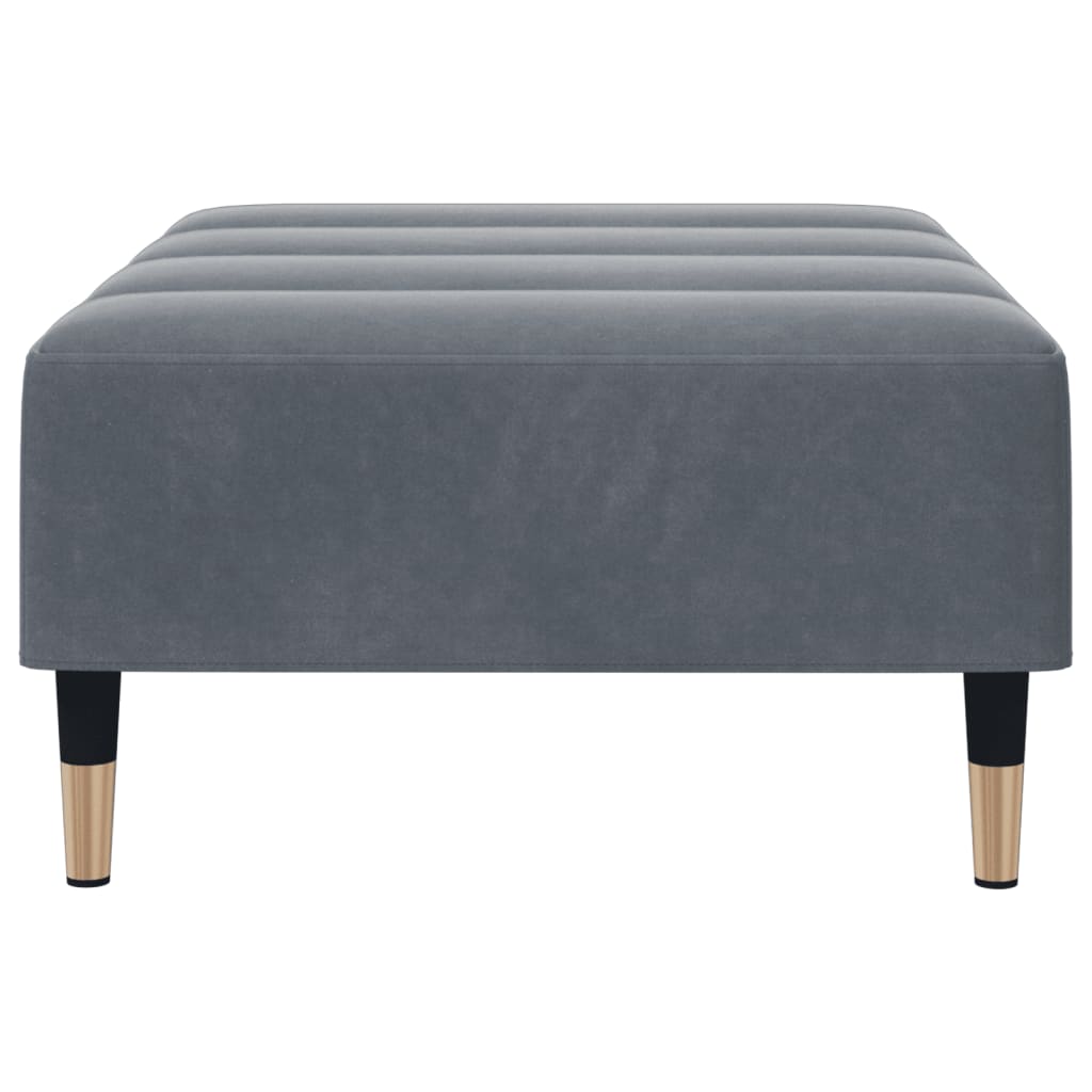 Footstool, dark gray, 77x55x31cm, velvet