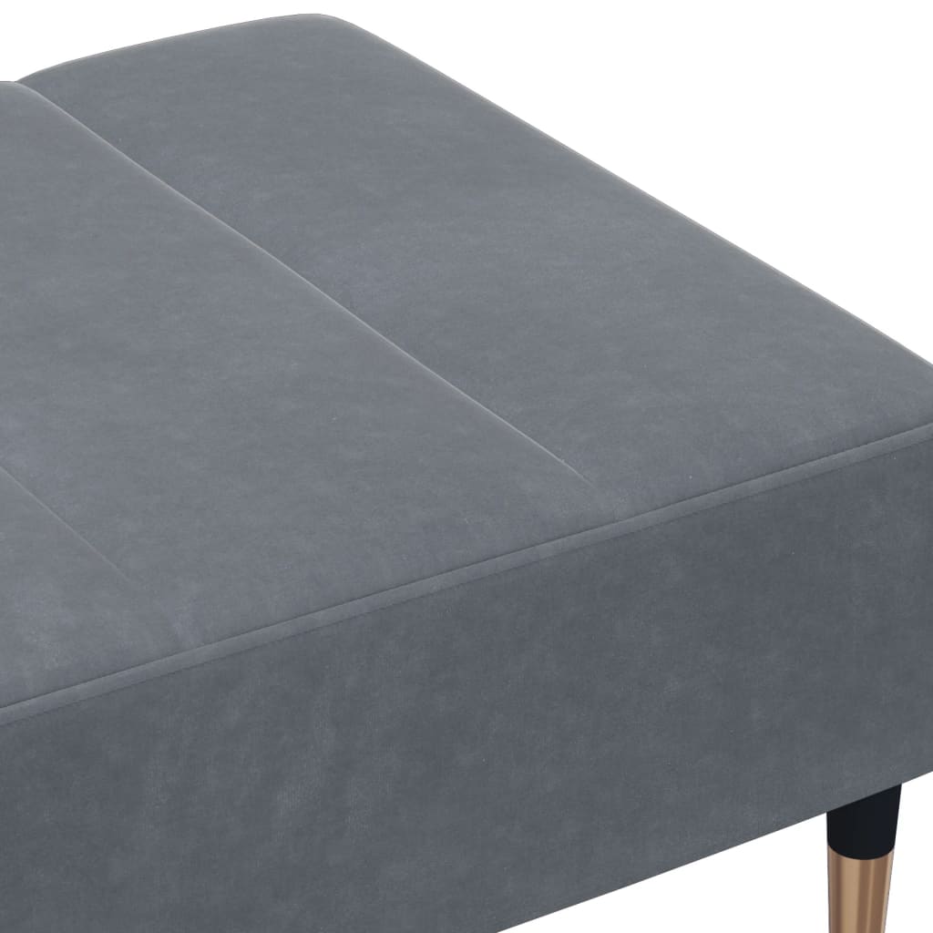 Footstool, dark gray, 77x55x31cm, velvet