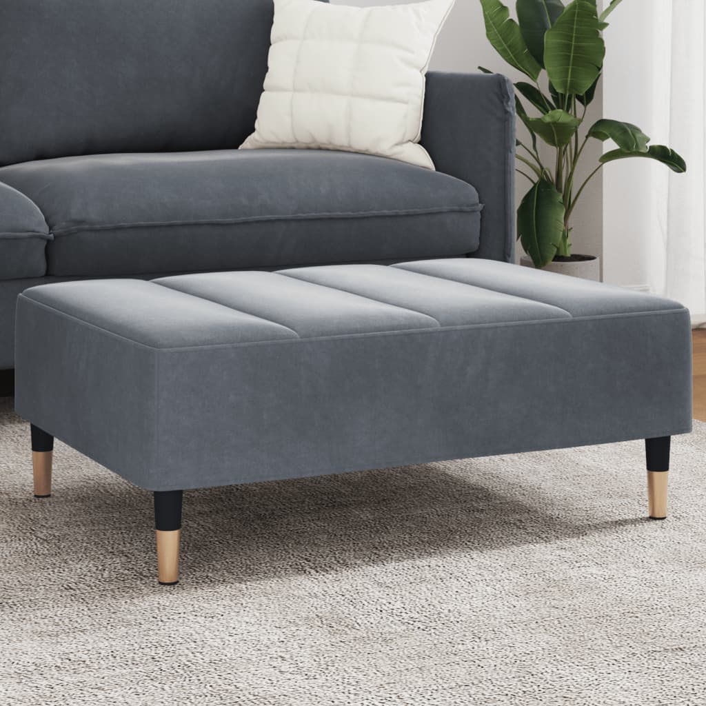 Footstool, dark gray, 77x55x31cm, velvet