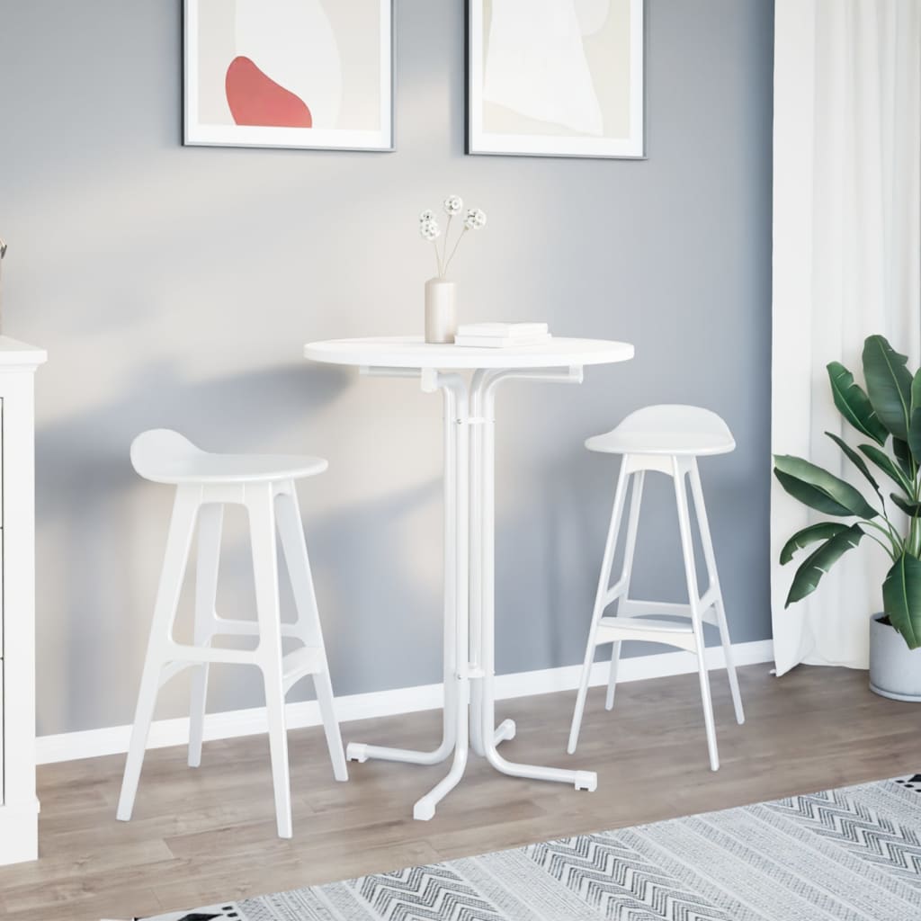 Dining table, white, 80x110cm, treated wood and steel