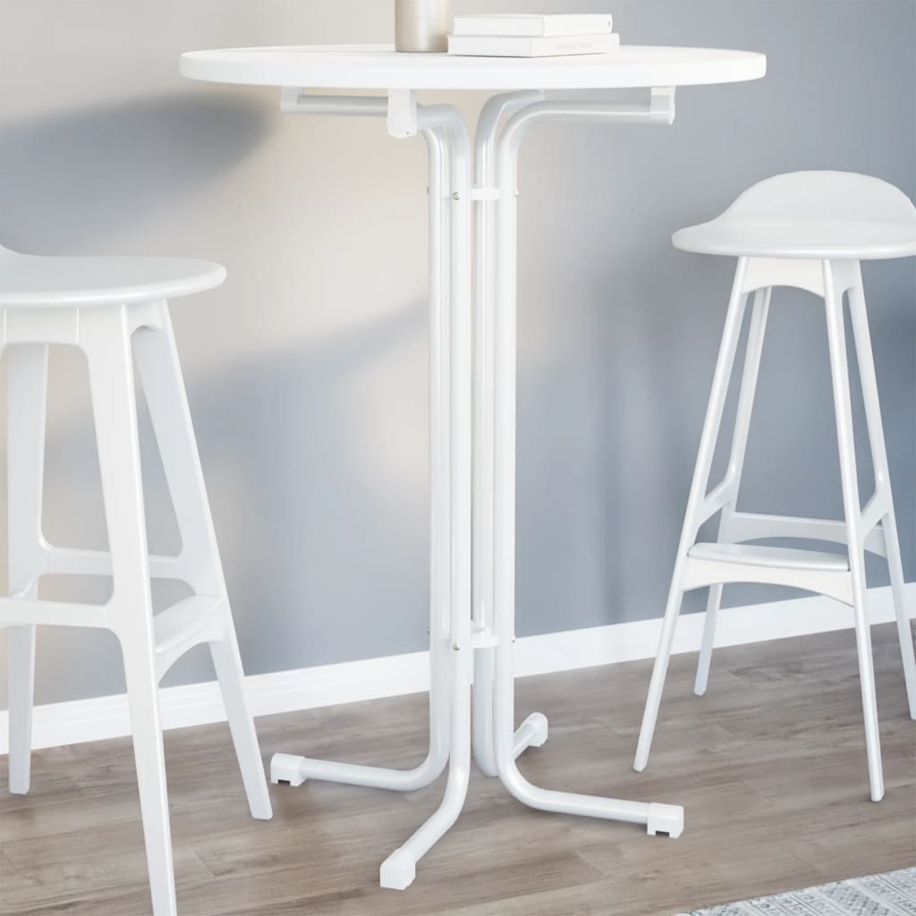 Dining table, white, 80x110cm, treated wood and steel