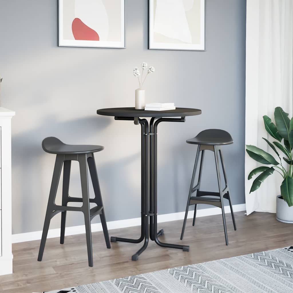 Dining table, black, 80x110cm, engineered wood and steel