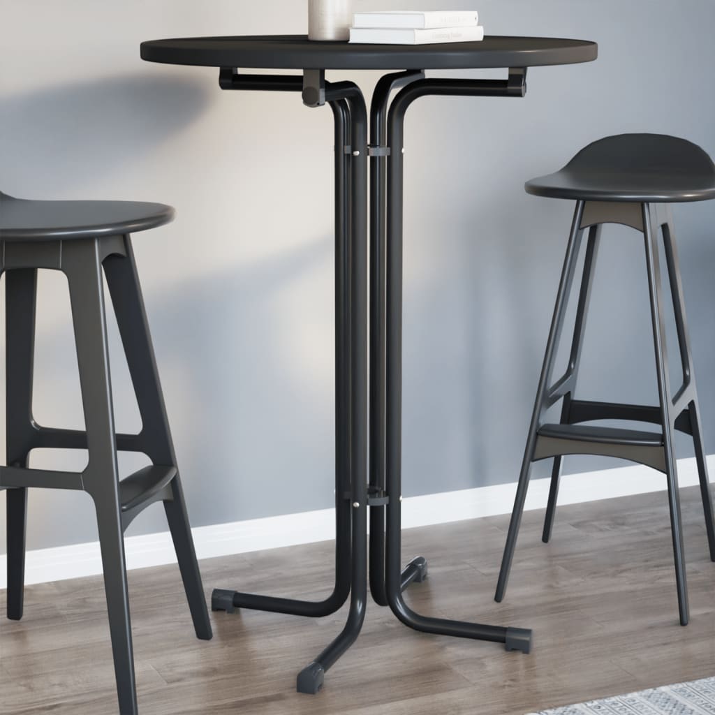 Dining table, black, 80x110cm, engineered wood and steel
