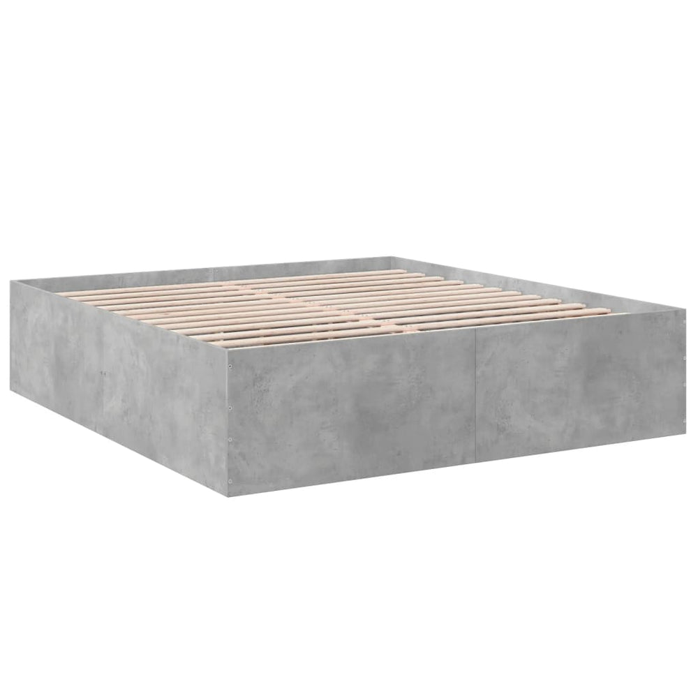 Lovos rėmas, betono pilkos spalvos, 200x200cm, apdirbta mediena