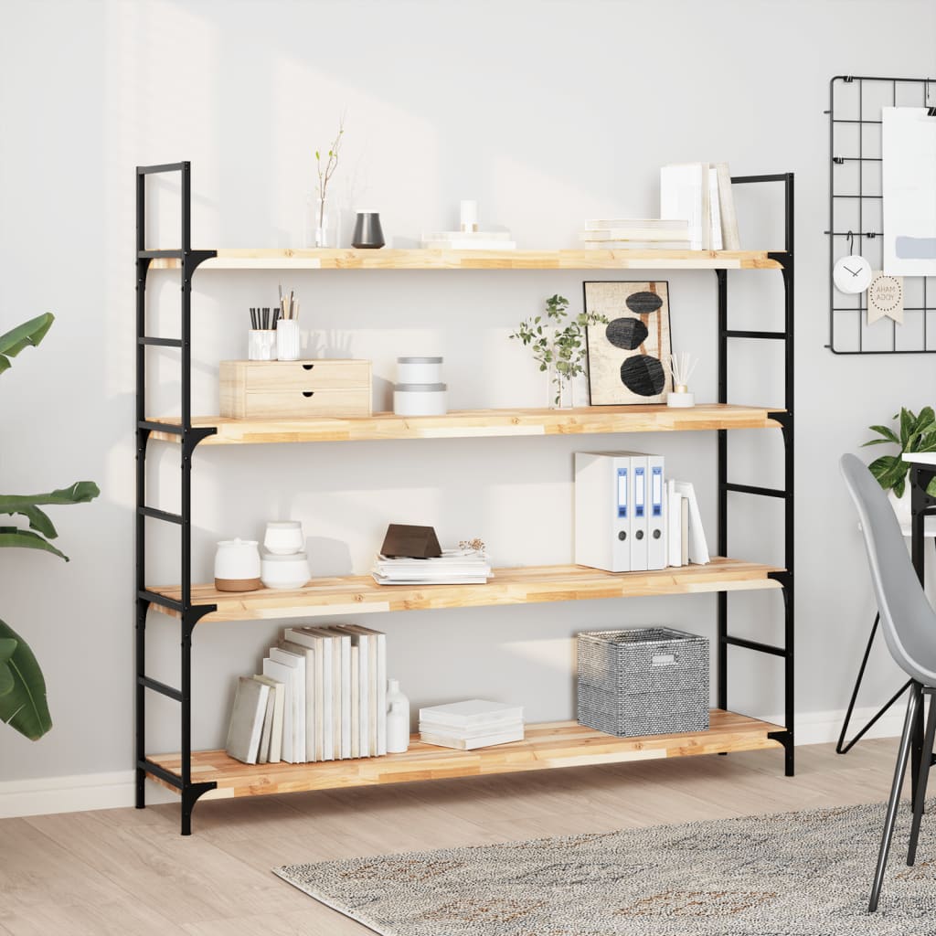 Wall shelves, 2 pcs., 120x30x4cm, untreated acacia