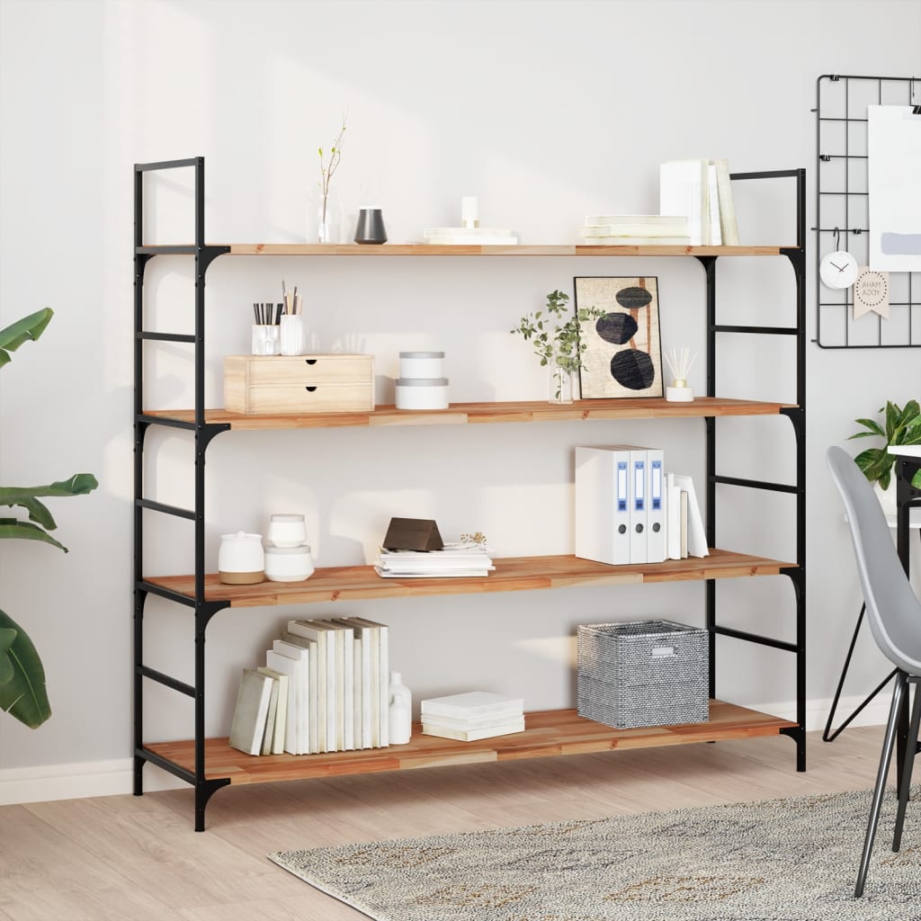 Wall shelves, 3 pcs, 140x40x2cm, acacia solid wood