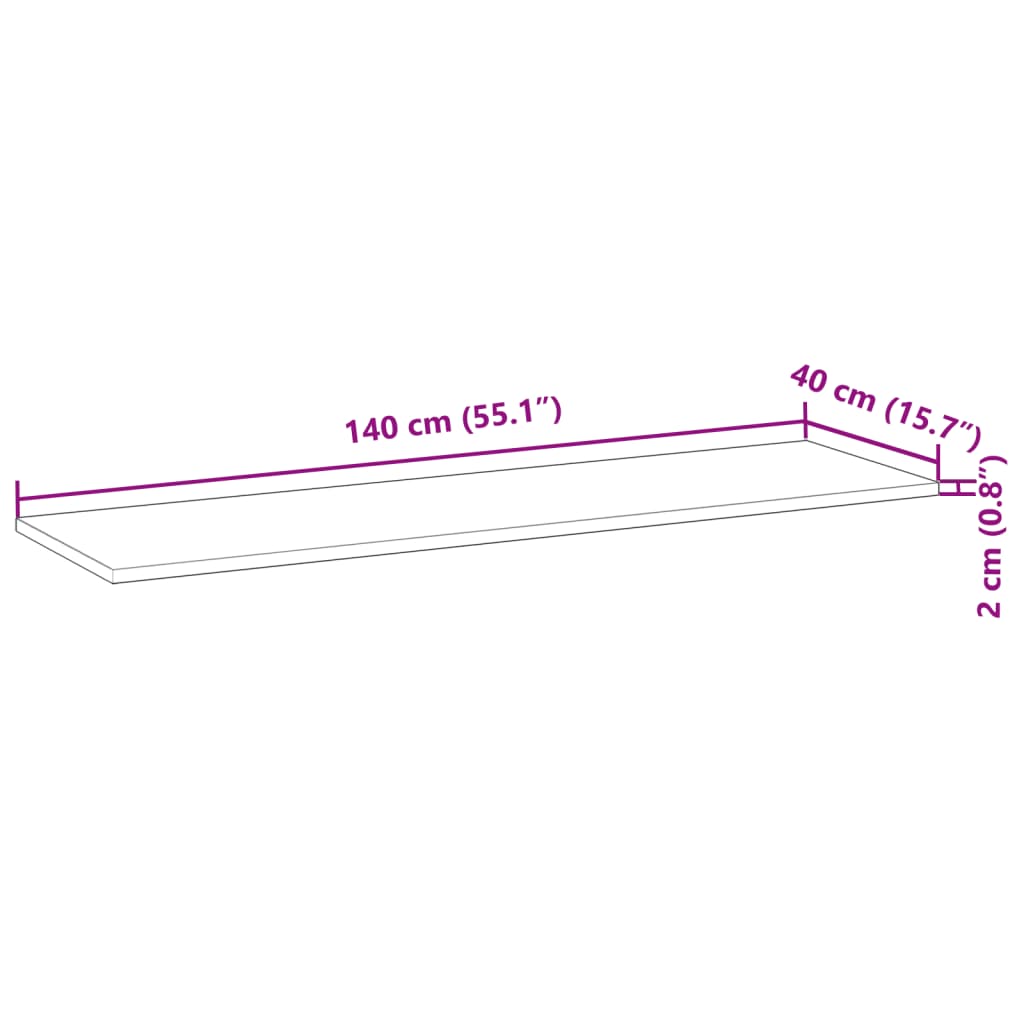 Wall shelves, 4 pcs., 140x40x2cm, solid acacia