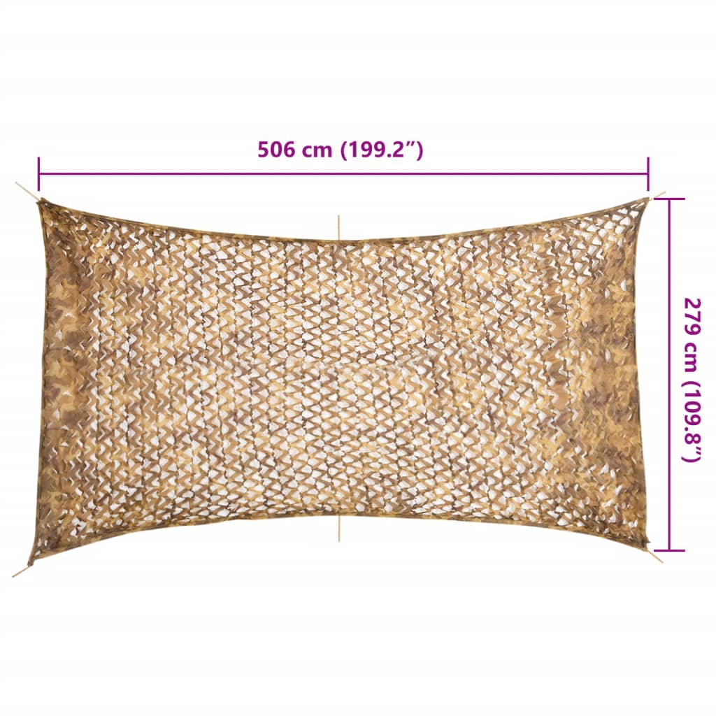 Maskuojantis tinklas su daiktadėže, 506x279 cm, smėlio spalvos