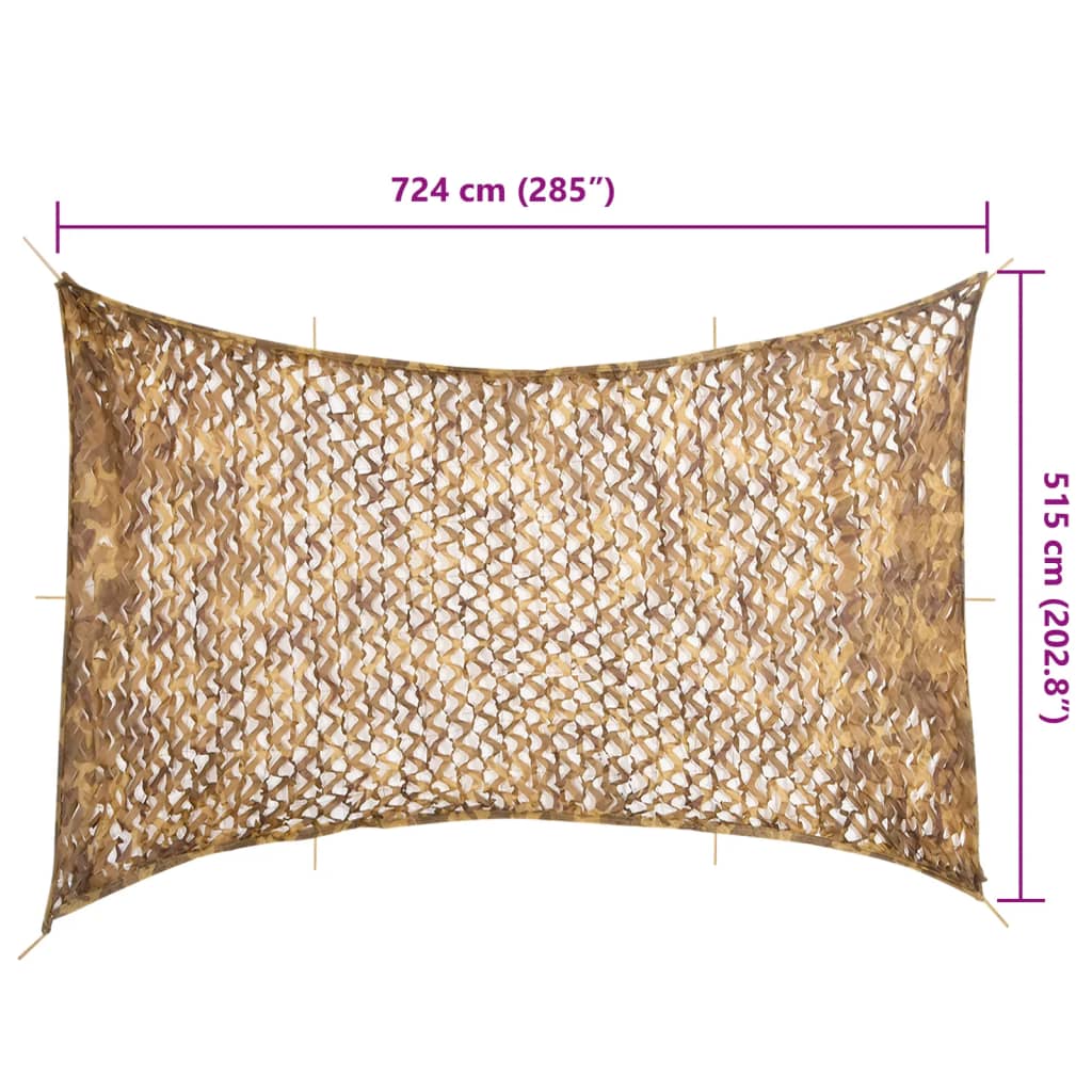 Camouflage net with bag, sand, 724x515cm