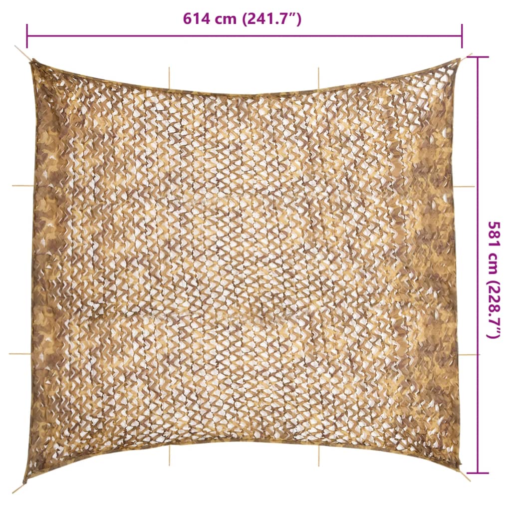 Maskuojantis tinklas su daiktadėže, 614x581 cm, smėlio spalvos