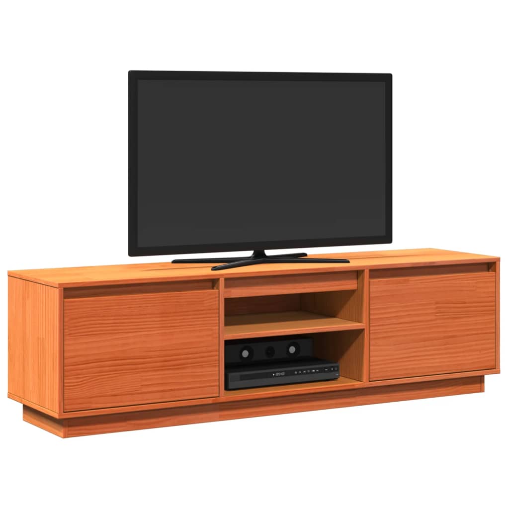 TV cabinet, wax brown, 140x35x40cm, solid pine
