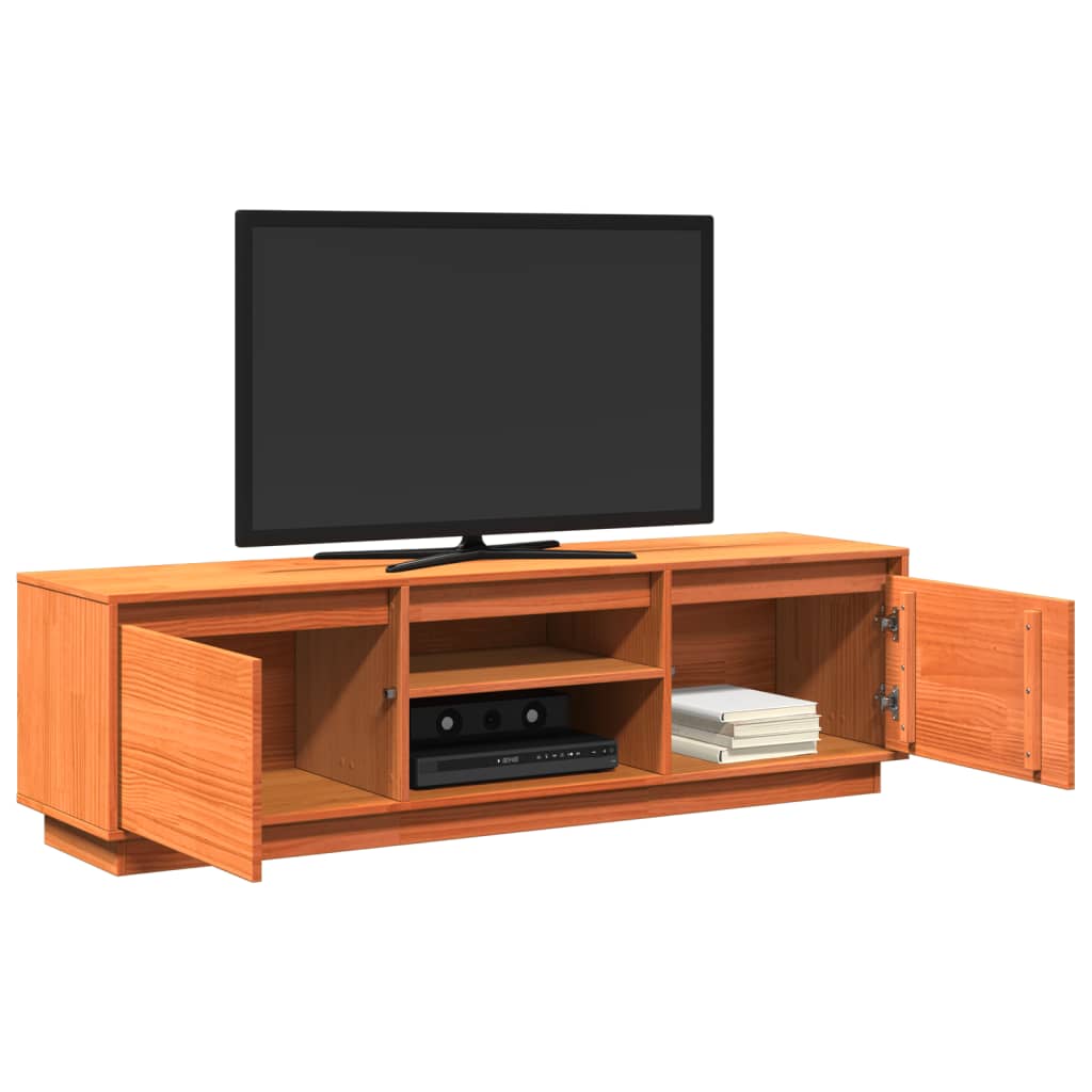 TV cabinet, wax brown, 140x35x40cm, solid pine