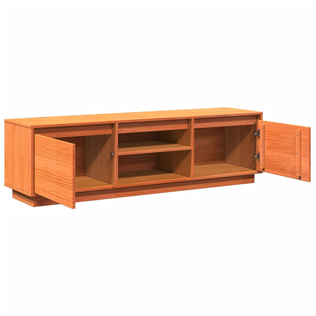 TV cabinet, wax brown, 140x35x40cm, solid pine