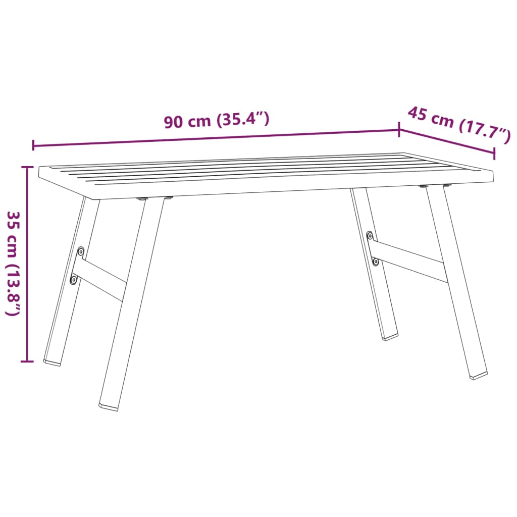 Garden coffee table, black, 90x45x35cm, steel