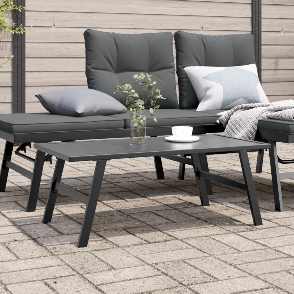 Garden coffee table, black, 90x45x35cm, steel