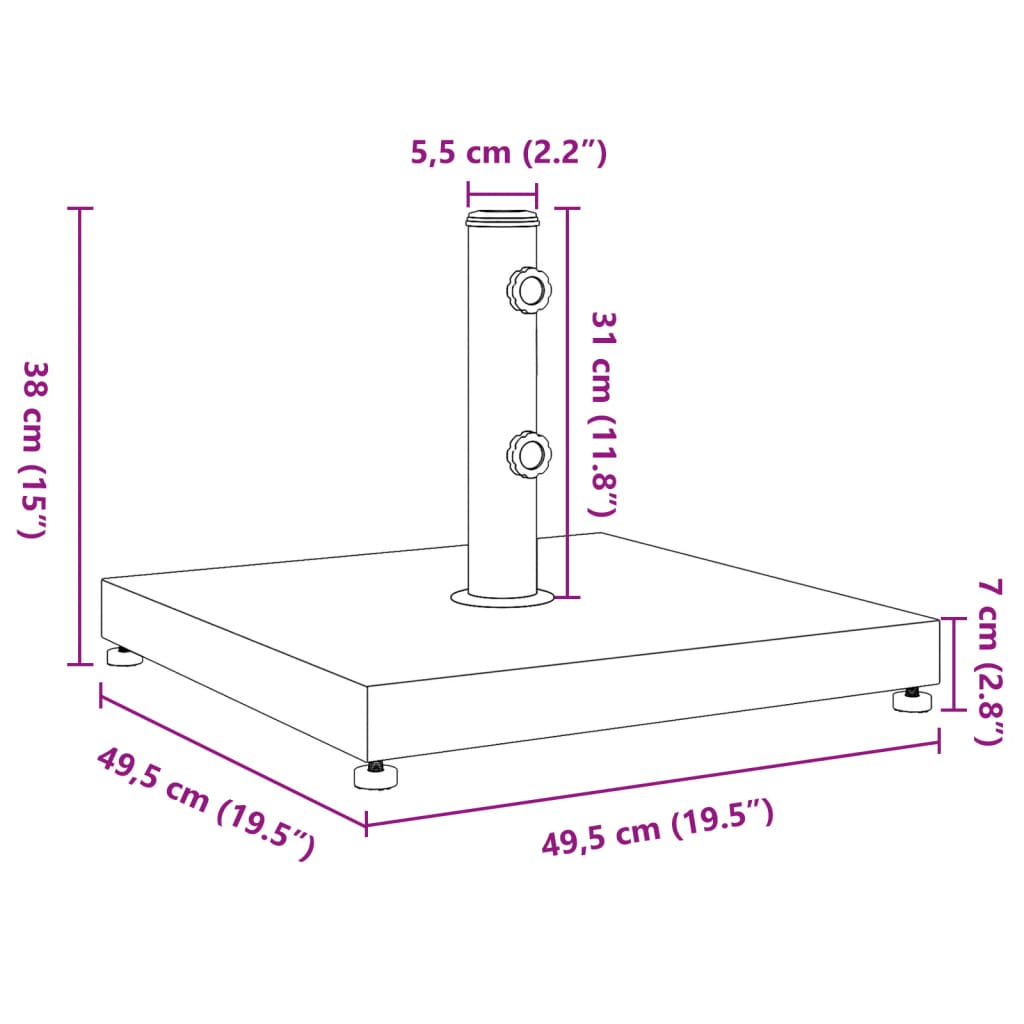 Skėčio nuo saulės pagrindas 32/38/48mm skersmens stulpams, 28kg