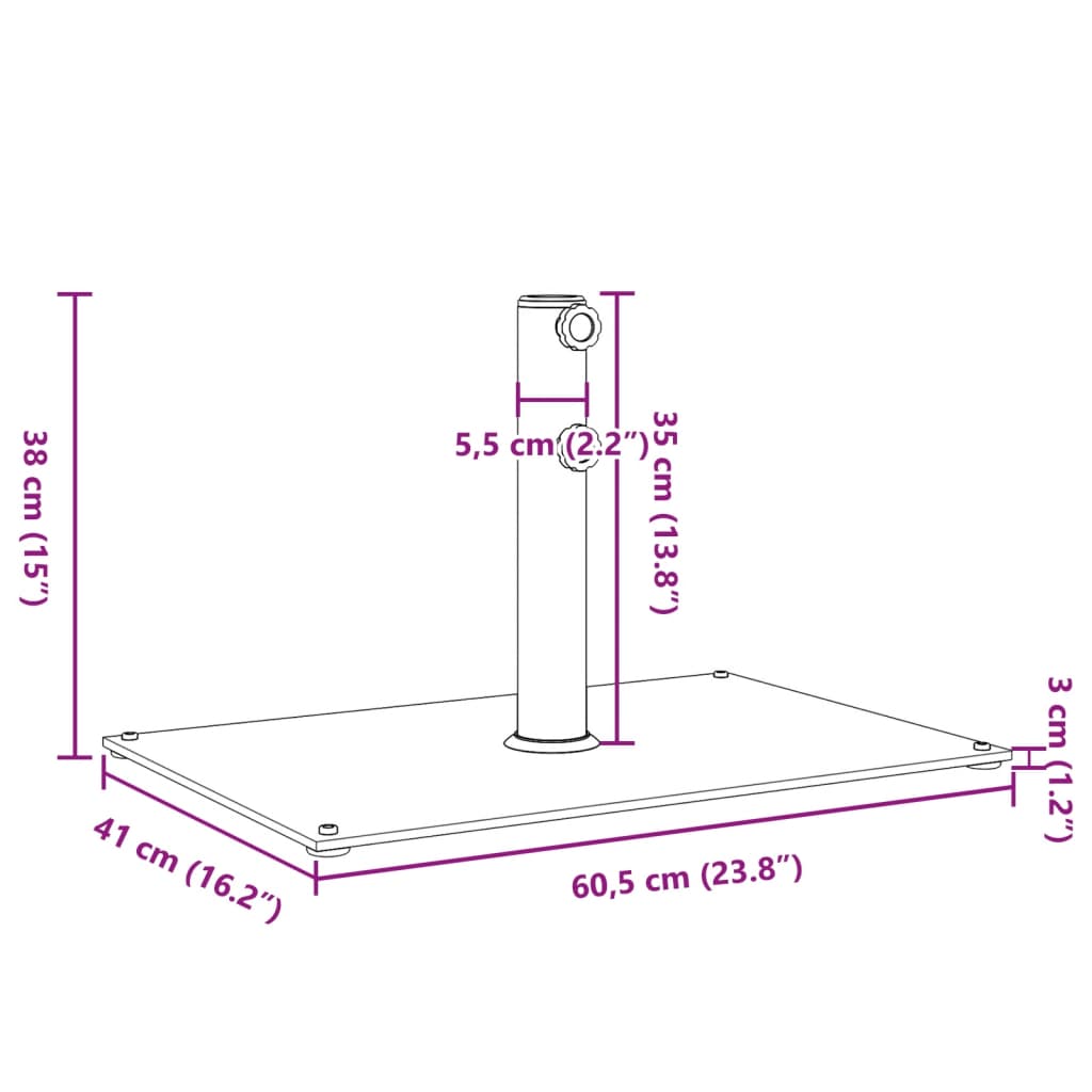 Skėčio nuo saulės pagrindas 32/38/48mm skersmens stulpams, 15kg
