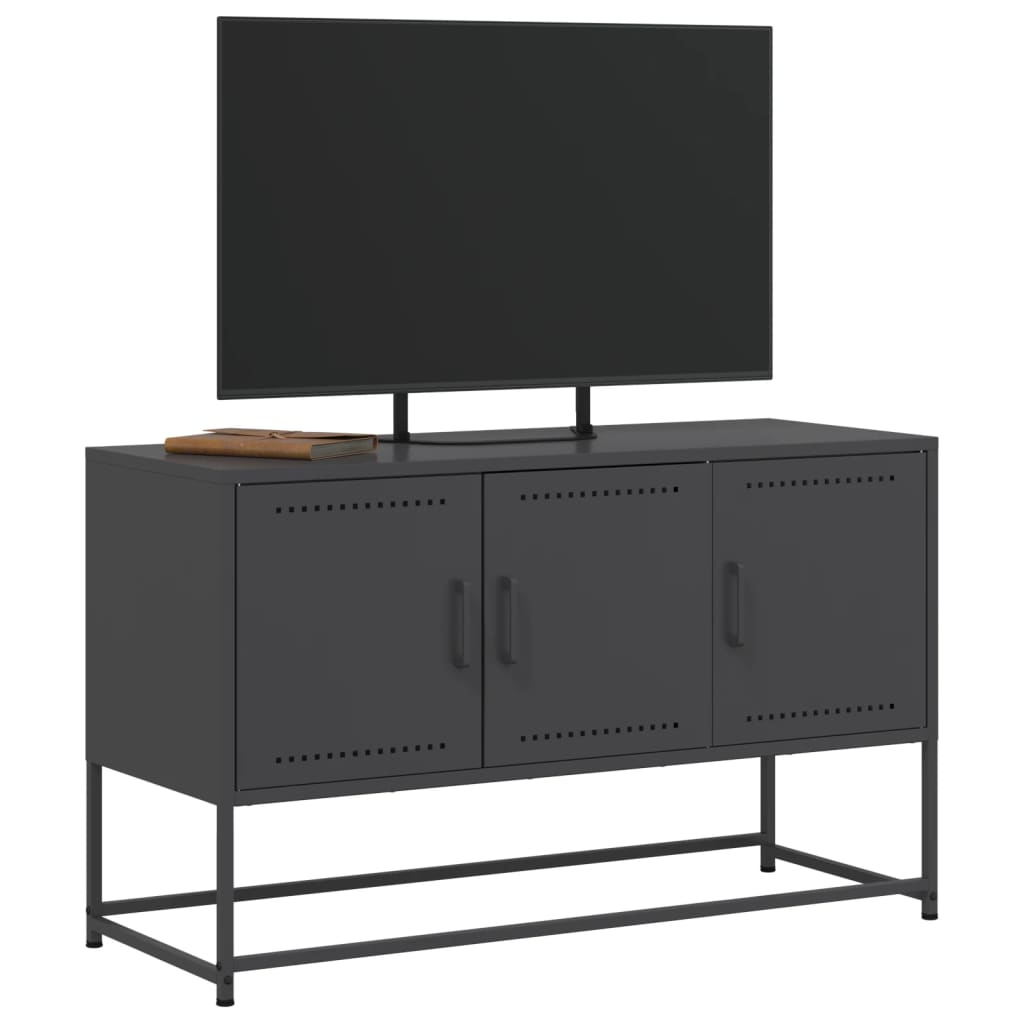TV cabinet, black, 100.5x39x60.5cm, steel