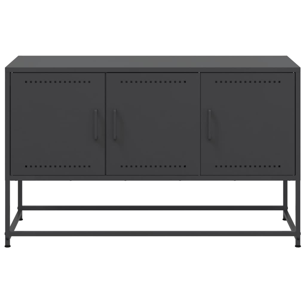TV cabinet, black, 100.5x39x60.5cm, steel