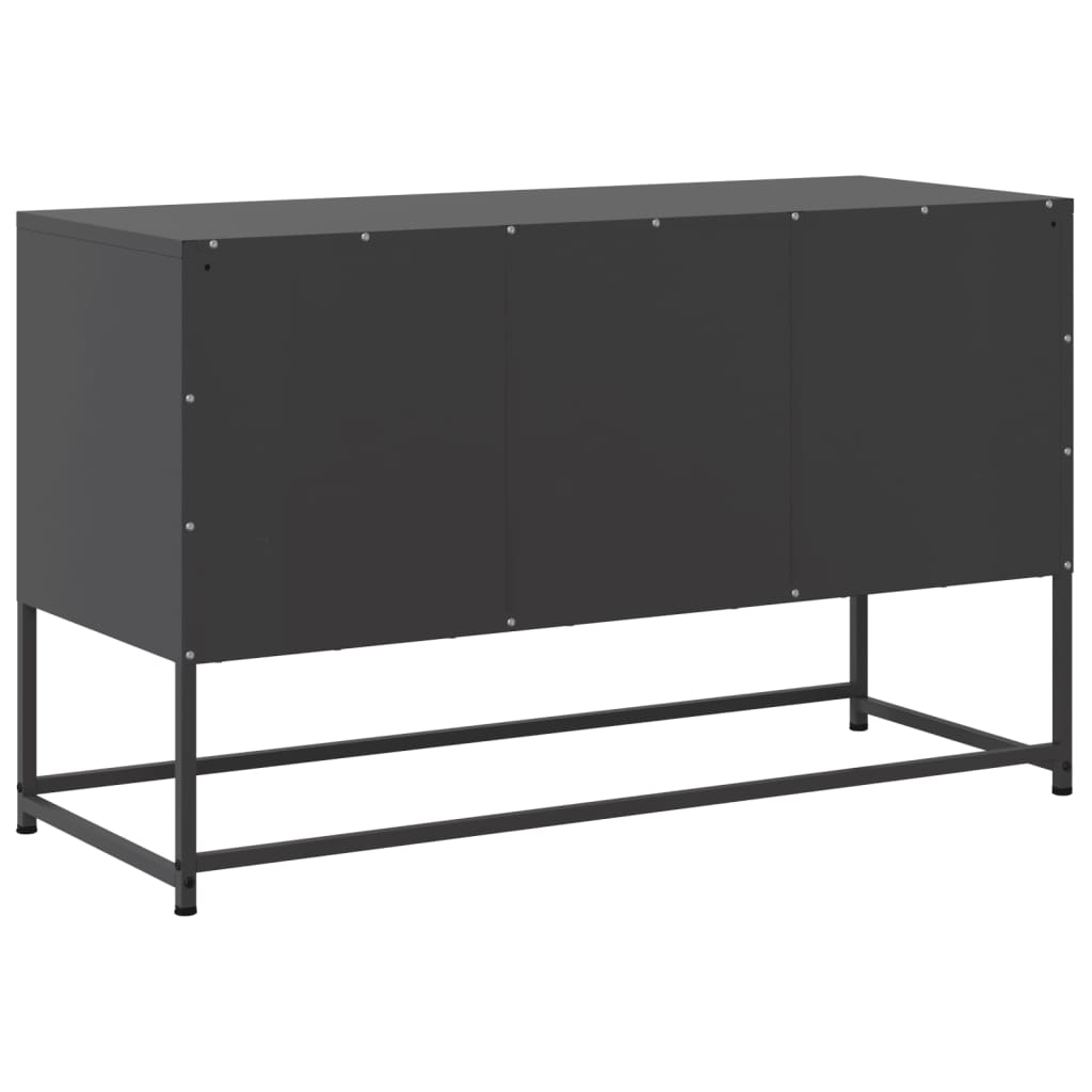 TV cabinet, black, 100.5x39x60.5cm, steel