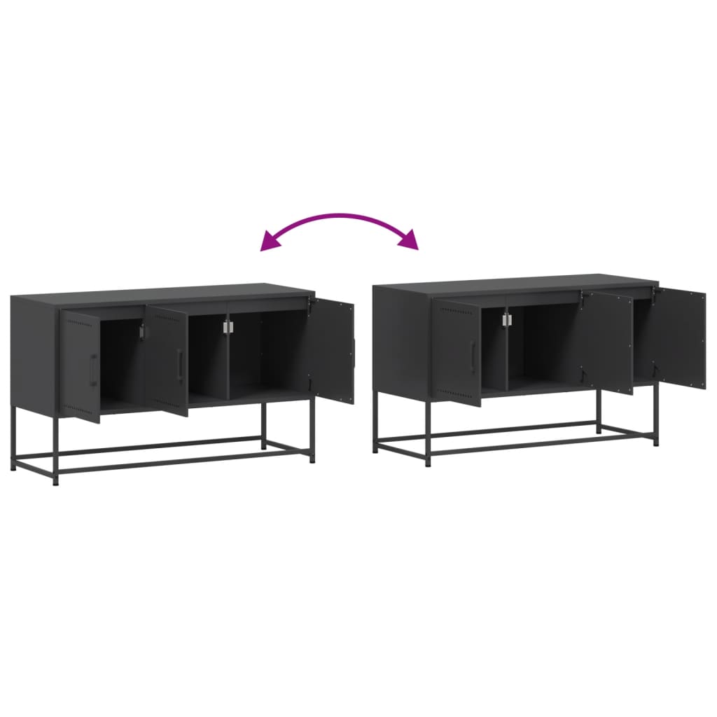 TV cabinet, black, 100.5x39x60.5cm, steel