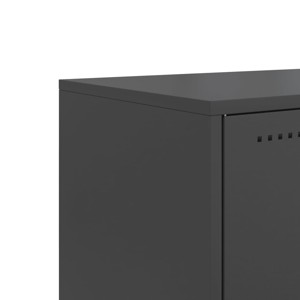 TV cabinet, black, 100.5x39x60.5cm, steel
