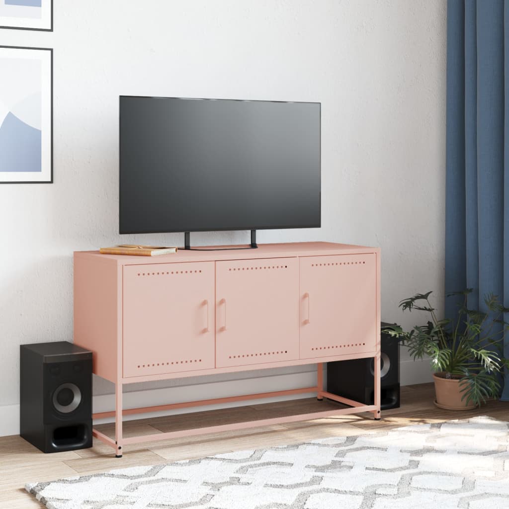 TV cabinet, pink, 100.5x39x60.5cm, steel
