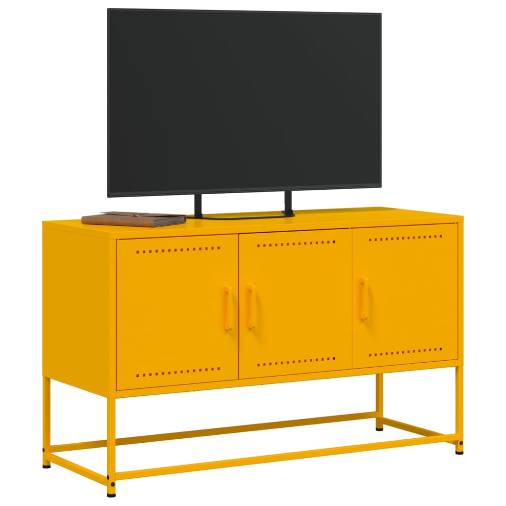 TV stand, mustard, 100.5x39x60.5cm, steel