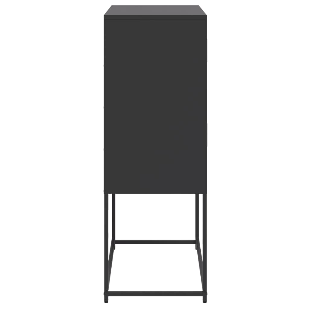 Šoninė spintelė, juodos spalvos, 68,5x38,5x107cm, plienas