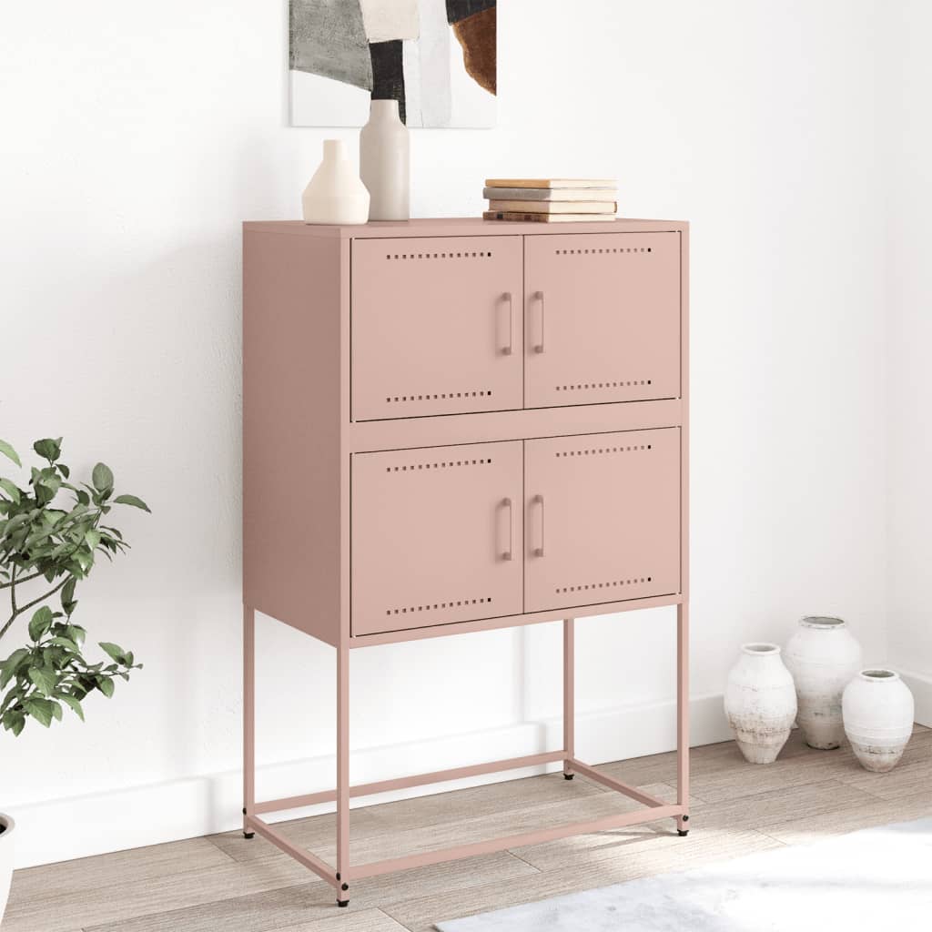 Side cabinet, pink, 68.5x38.5x107cm, steel