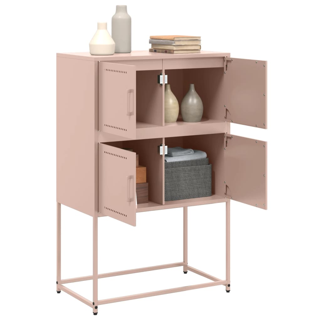 Side cabinet, pink, 68.5x38.5x107cm, steel
