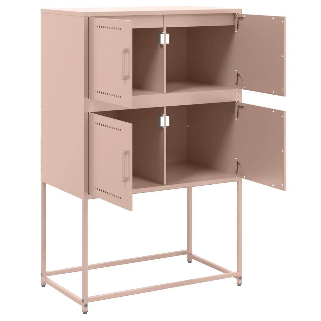 Side cabinet, pink, 68.5x38.5x107cm, steel