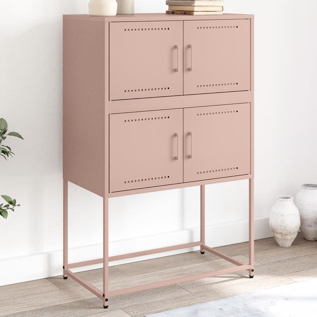 Side cabinet, pink, 68.5x38.5x107cm, steel