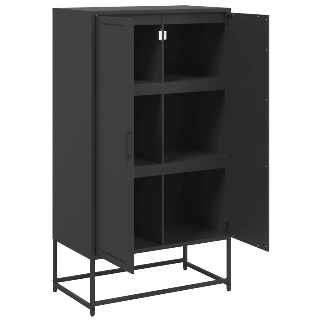 Komoda, juodos spalvos, 68,5x38,5x123,5cm, plienas
