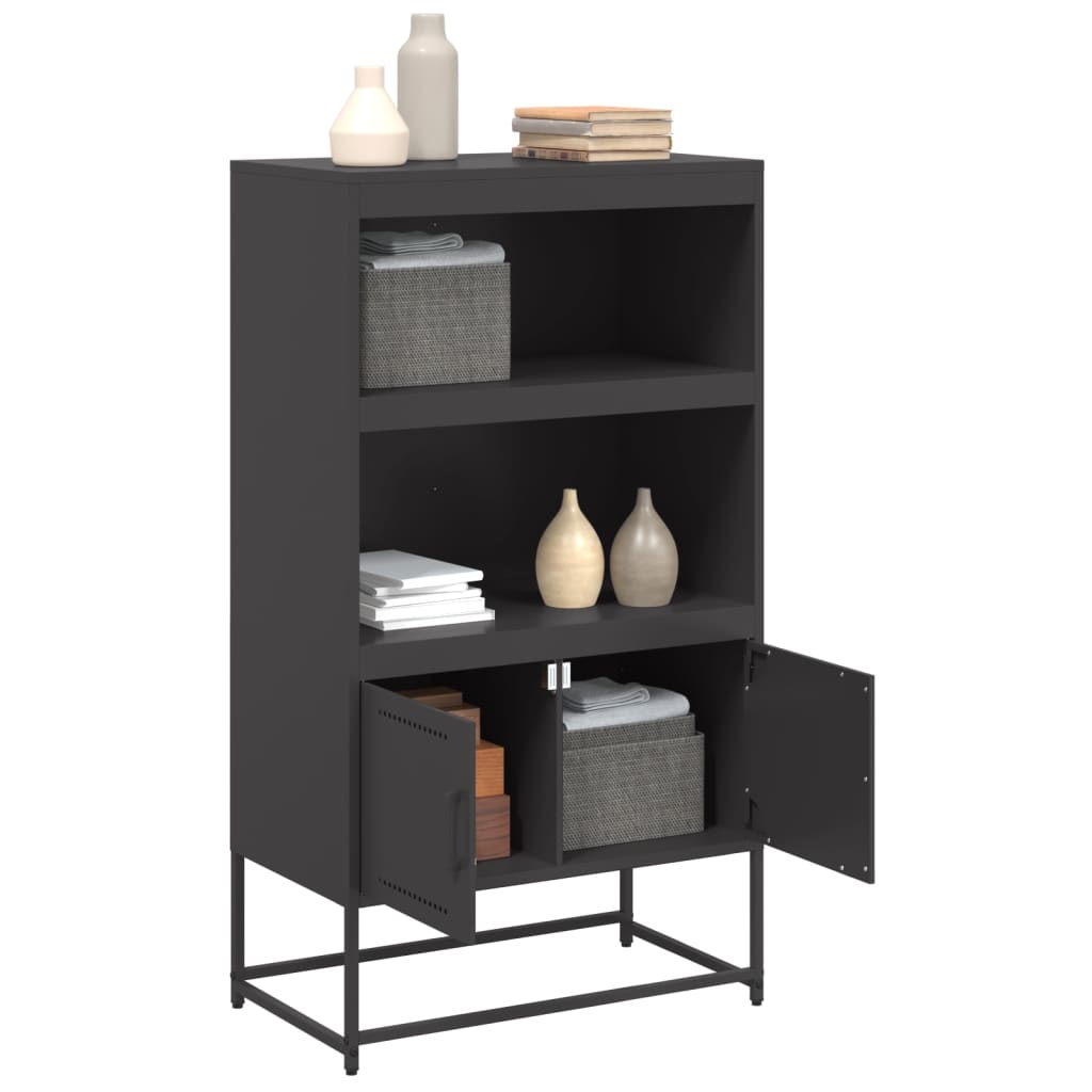 Komoda, juodos spalvos, 68,5x38,5x123,5cm, plienas