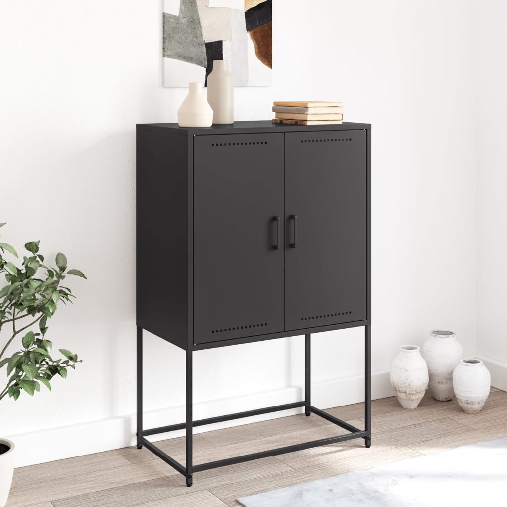 Komoda, juodos spalvos, 68,5x38,5x107cm, plienas