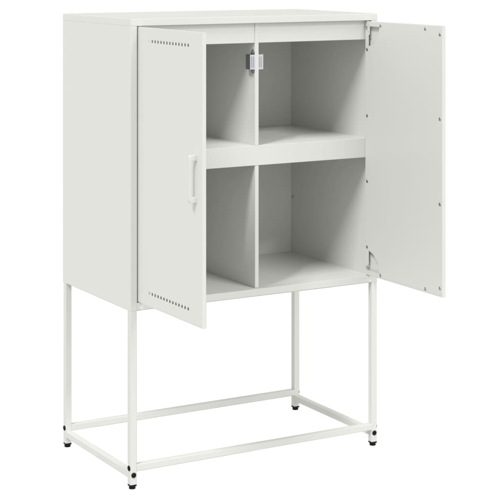 Komoda, baltos spalvos, 68,5x38,5x107cm, plienas