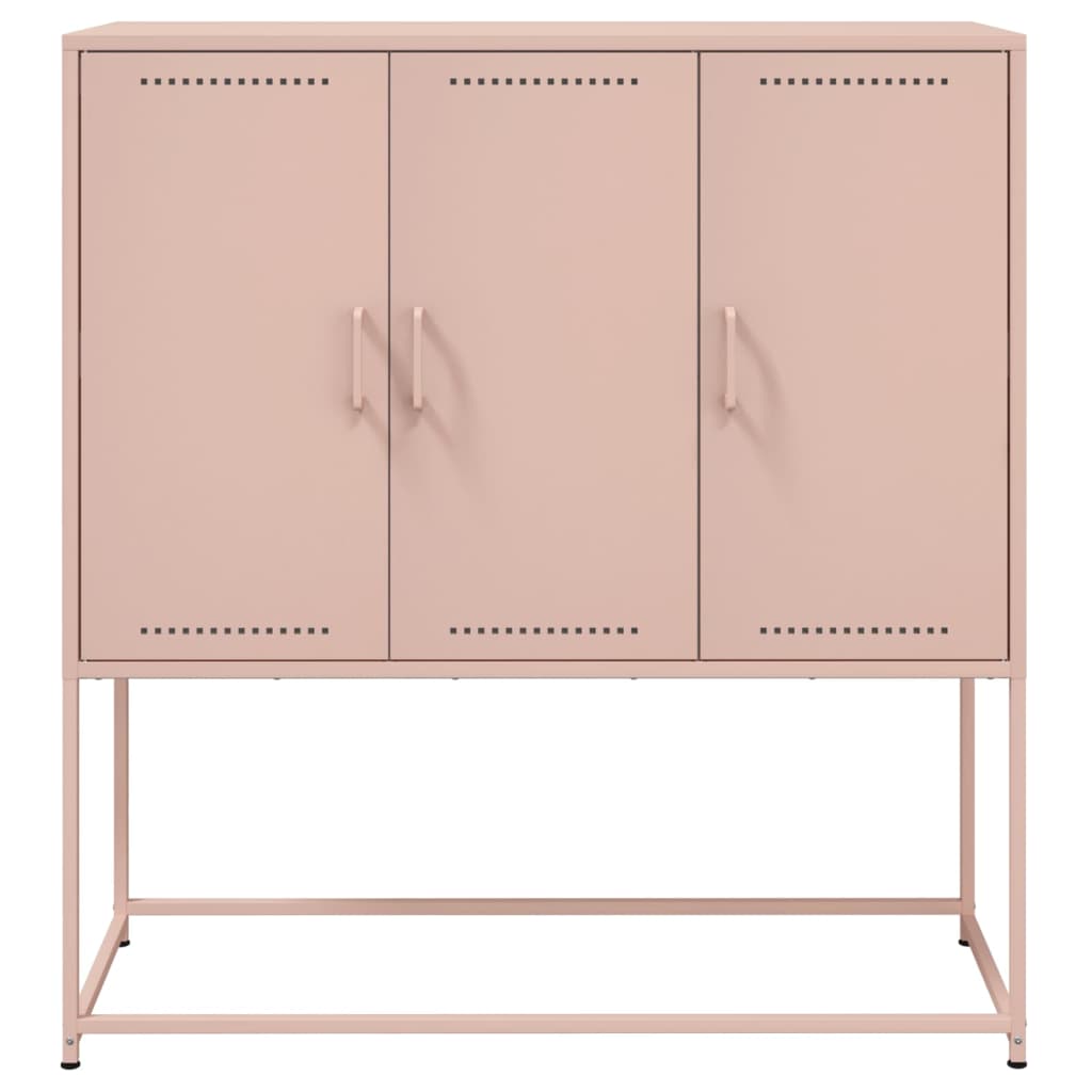 Kumode, rozā, 100,5x39x107cm, tērauds