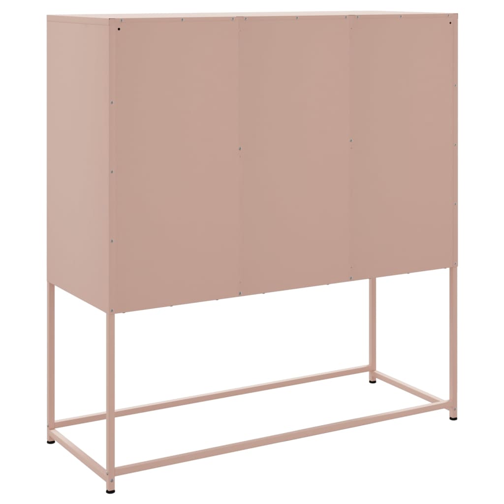 Kumode, rozā, 100,5x39x107cm, tērauds