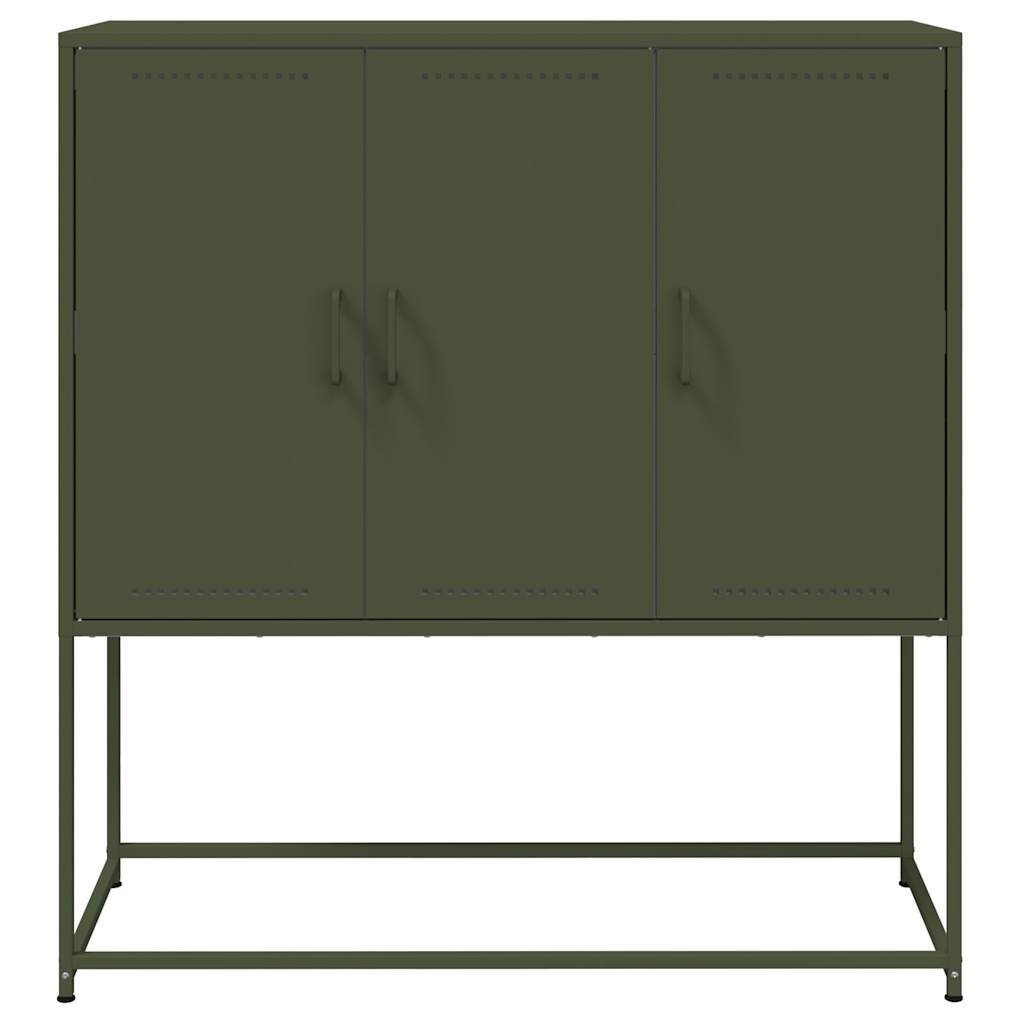 Chest of drawers, olive green, 100.5x39x107cm, steel