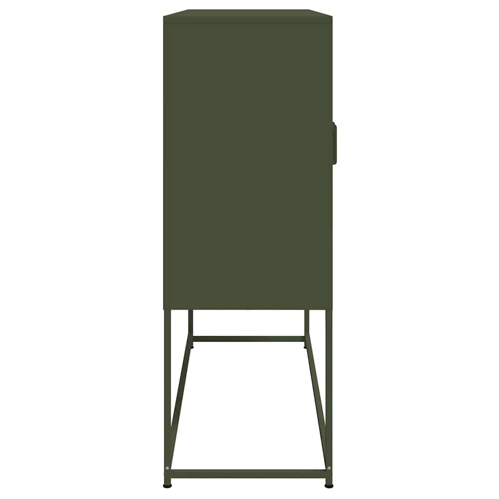 Chest of drawers, olive green, 100.5x39x107cm, steel