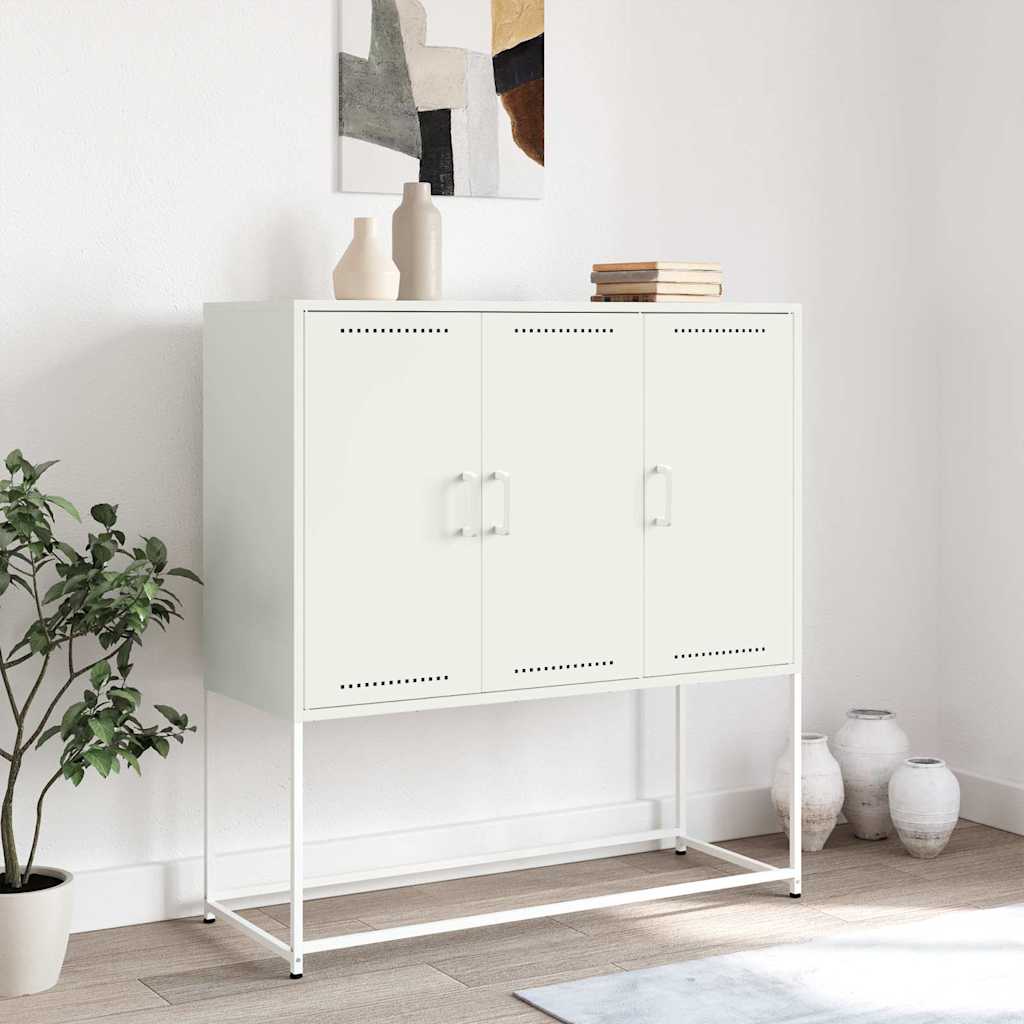 Chest of drawers, white, 100.5x39x107cm, steel
