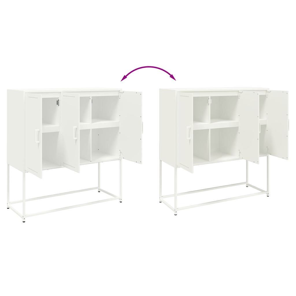 Chest of drawers, white, 100.5x39x107cm, steel
