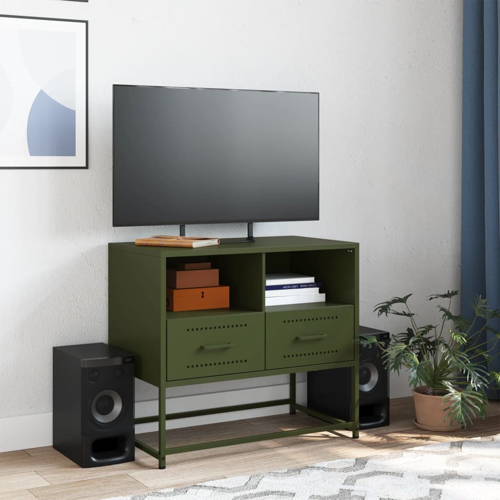 TV cabinet, olive, 68x39x60.5cm, steel