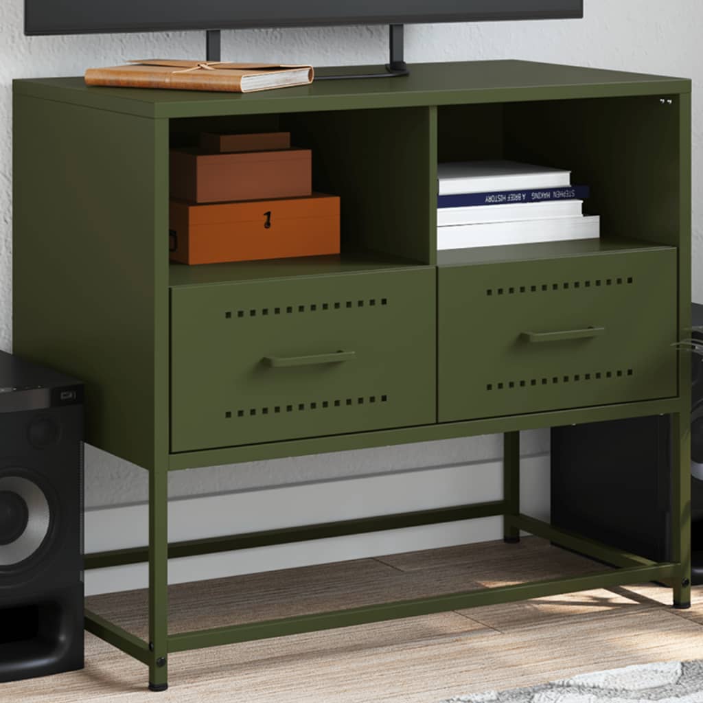 TV cabinet, olive, 68x39x60.5cm, steel