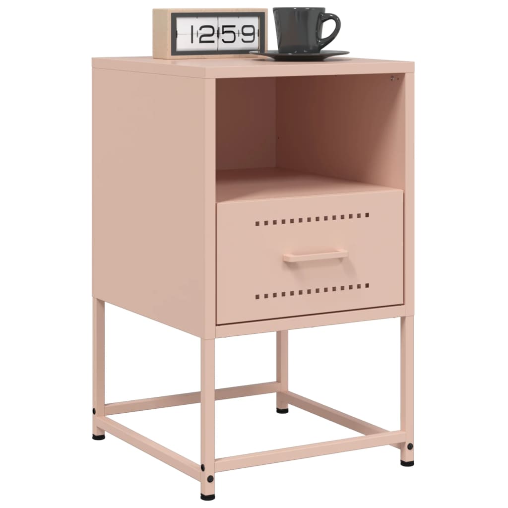 Nightstands, 2 pcs., pink, 36x39x60.5cm, steel